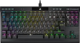 CORSAIR K70 RGB TKL CHAMPION SERIES Tenkeyless Mechanical Wired Gaming Keyboard – CHERRY MX RED Linear Switches – PBT Double-Shot Keycaps – iCUE Compatible – QWERTY UK – PC, Mac, Xbox – Black