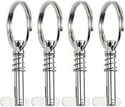 Leadrise 4 PCS 316 Stainless Steel Quick Release Pin Boat Pins w/Drop Cam & Spring 1/4" x 1" Grip Lanyard,Usable Length 1", Bimini Top Pin, Marine Hardware