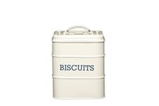 KitchenCraft Living Nostalgia Metal Biscuit Tin, Airtight, 14.5 x 19cm, Antique Cream