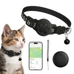 Cat Tracker Collar,Real Time GPS Dog Tracker Collar-Compatible with iOS/Android No Monthly Fee Adjustable Pet Collar with Global Tracking Device