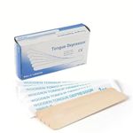 MCP Healthcare Sterile Disposable Wood Tongue Depressors - Versatile 100-Piece Pack for Dental Clinics, Skin Care, Waxing, Hair Removal, and Toiletry Kits