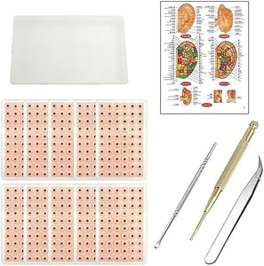 Multi-Condition Ear Seeds Acupuncture Kit Multi-Condition Facial Reflexology Tools，Ear Press Seeds 600Pcs ，Acupuncture Pen Ear Chart