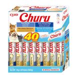 Churu by INABA Cat Treat - Tuna Variety Box - 1 Pack (40 x 14g total) / Soft & Creamy Cat Treat, Delicious & Healthy Snack, Purée Food Topper, Natural, Grain Free