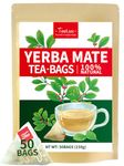 TeeLux Yerba Mate Tea Bags 50 Count, Pure Natural Argentine Yerba Mate, Rich Flavor with 3g/Bag, Biodegradable Tea Bag