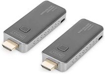 DIGITUS Wireless HDMI Extender - 50 m Range - Full HD 1080p 60 Hz - Point-to-Point - Plug & Play - Black/Silver, DS-55318