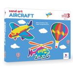 ToyKraftt Sand Art Kit for Kids 3+, Activity Toys for 3 Year Old Boy Girl, Art and Craft Kit for Kids 3-4 Years - Aircraft Design, Peel and Stick Sand Art Maker