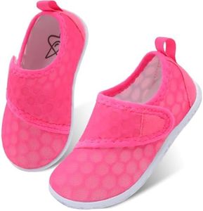 LeIsfIt Kids Water Shoes Toddler Girls Boys Swim Shoes Outdoor Quick-Dry Breathable Aqua Socks for Beach Pool Surf, Rose, 13 Little Kid