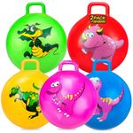 Hymaz 2 Pack Bouncy Hopper, Excercise Jumping Ball 18 inch with Handle, Bouncy Hopper Ball Gifts for Kids Boys Girls, Jumping Toy Yoga Ball Toys for Indoor & Outdoor Garden Game