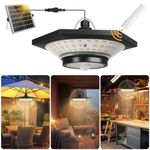 Nulmvic Solar Lights Outdoor with Smart Motion Sensor- Solar Shed light with 288 Waterproof LEDs Light 3 Lighting Mode Remote Control for Barn Chicken Coop Ceiling Gazebo Patio Garage Yard