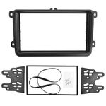 KAOLALI Car CD Stereo Double Din CD Stereo Radio Compatible with VW Touran Caddy SEAT Skoda Fabia Octavia Car Stereo Cage 178 x 102mm Black