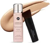 MagicMinerals AirBrush Foundation by Jerome Alexander – 2pc Set with Airbrush Foundation and Kabuki Brush - Spray Makeup with Anti-aging Ingredients for Smooth Radiant Skin - Dark