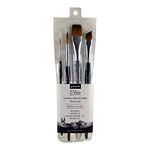 Princeton Aqua Elite Fine Art Watercolours Brushes, Synthetic Kolinsky Sable, 4 Piece Brush Set, Short Handle, For Professionals & Students