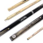 BAIZE MASTER 57 Inch Jimmy White Signature VICTORY Two Piece 2pc Ash Snooker Pool Cue with 9.5mm Layered Tip (Grey)