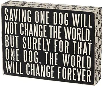 Primitives by Kathy 23059 Classic Box Sign, Saving One Dog