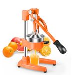 TONGCHANT Commercial Portable Heavy Duty Cast Iron Hand Press Manual Juicer Squeezer for Orange Lemon Citrus Grapefruit Lime Pomegranate, Orange Crush Machine, Citrus Press, Easy Clean, Orange