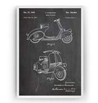 Magic Posters Vespa Scooter 1949 Patent Print - Moped Biker Motorbike Motorcycle Poster Giclee Art Wall Decor Vintage Blueprint Gift - Frame Not Included