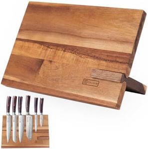 PAUDIN Magnetic Knife Holder, Acacia Wood Knife Organizer with Strong Magnet, Detachable Design for Easy Cleaning, Durable Knife Storage Stand for Kitchen Organization, Father Day Dad Gift