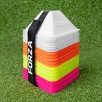 FORZA Mini Triangle Cones | Pack of 40 Durable Fluro Colour Cones - Ideal for Sports Clubs, Schools and Home Use