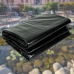 yeezoo 15X20FT Reinforced PE pond liner, KOI pond liners for outdoor ponds, Enhanced 5-layer structure pond liner for fish, duck, garden raised bed and waterscape pond(0.82oz/sq ft thickness)