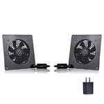 SCCCF USB Cabinet 120MM Fan Quiet Cooling Fan System 6" with Speed Control, for Home Theater AV Cabinets(2 Pack))