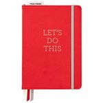 C.R. Gibson Red Leatherette "Let's Do This" Dot Grid Notebook Journal, 6" W x 8.5" L, 240 Pages