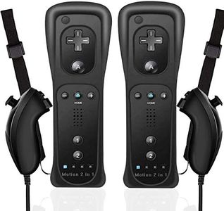 Controlador remoto Wii con Motion Plus y Nunchuck, mando a distancia Wii inalámbrico con Nunchuck con funda de silicona, correa de mano para controlador Wii/Wii u