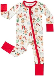 pureborn Baby Boys Girls Sleeper Viscose from Bamboo Pajamas 2-Way Zipper Snug Fit Sleepwear Merry Christmas 18-24 Months