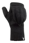 HEAT HOLDERS Ladies 2.3 tog Thermal knitted FINGERLESS Mitten Cap Gloves Black