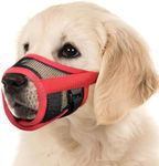 Dog Muzzle, Breathable Mesh Muzzles with Adjustable Hook & Loop for Small Medium Large Dogs Poodle Border Collie Labrador Retriever, Puppy Muzzle for Biting Chewing Trimming