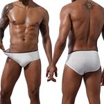 20 Packs Mens Cotton Disposable Underwear Panties Portable Briefs for Travel Fitness Hotel Spa Hospital Stays（White,M）