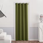 PONY DANCE Window Blackout Curtain - Green Curtain Solid Thermal Insulated Top Ring Blackout Curtain Energy Saving Eyelet Window Treatment Living Room, Set of 1, 55x94 Inch, Olive Green