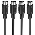 Mellbree 2-Pack 5-Pin Din Midi Cable,3-Feet Male To Male 5-Pin Midi Cable Compatible With Midi Keyboard,Keyboard Synth,Rack Synth,Sampler,External Sound Card,Sound Source&Other Music Gear, Black