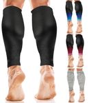 aZengear Calf Support Compression Sleeves (Pair) for Women, Men, Running | 20-30mmHg Class 2 Shin Splints Brace, Footless Leg Socks for Torn Muscle Pain Relief, Cramps (L-XL, Black)