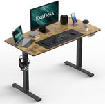 ExaDesk 48 x 24 Inch Electric Adjustable Height Standing Desk, Motorized Sit Stand up Desk with 3 Memory Presets, Ergonomic Computer Gaming Workstation for Home Office, Rustic Brown