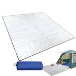 200*200CM Aluminium Foil Camping Mat, Insulating Waterproof Thermal Foam Sleeping Mat For Camping, Sleeping Roll Pad Of Aluminum Foil, Foldable Double-sided Tent Mat For Outdoor Camping Hiking Picnic