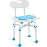 Health Line Massage Products Shower Stool for Narrow Bathtub, Small Bath Chair for Inside Shower, Heavy Duty Padded Shower Tub Seat for Bariatric, Seniors, Disabled, Handicap (Reinforced 500LB)