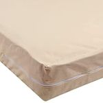 Waterproof Mattress Protector with Zipper Chain,with 8 Inch Drop,Zippered Mattress Encasement, Bed Cover, Six-Sided Waterproof Mattress Protector with Zip (Single_78x36_6, Beige)