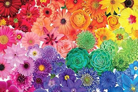 Puzzle de 1000 piezas para adultos, flores con letras en la parte posterior, 75 x 50 cm, rompecabezas clásicos simples, regalo para cumpleaños, Navidad, Halloween, San Valentín (flores)