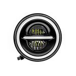 110W Minus Headlight Round 7' LED Voltage 12V, Compatible with STD 350, Classic 350, Hunter 350, STD 350 R.B & Classic 350 R.B, Thar & Himalayan. High/Low Beam(Black,7 Inch)