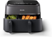 Philips Airfryer 3000 Series Dual Basket - 2 Drawer Air Fryer, 3L + 6L Capacity, RapidAir Plus Technology, 13 Ways to Cook, 90% Less Fat, Easy to Clean, Digital Touchscreen, Energy Saving (NA350/00)