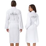 AW BRIDAL Matching Robes for Couples Terry Cloth Robes for Women Long Towel Robe Engagement Gifts Wedding Gifts for Couples, White The Boss/The Real Boss