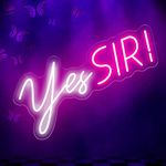 Yes SIR Neon Sign for Wall Decor USB Operated Pink & White LED Neon Light Concert Girls Room Decoration Beauty Bar Club Pub Wall Art Birthday Gifts for Women 19.7x8.3"