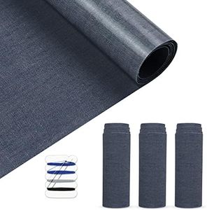 HTVRONT Iron on Patches for Clothing Repair - 4 Rolls Denim Kit 4" by 20" for Jeans Inside & Clothing (Dark Blue)