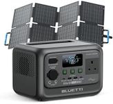 BLUETTI Solar Generator Elite 30 V2 with 60W Solar Panel (Ships Separately), 288Wh LiFePO4 Portable Power Station, 600W AC Outlets (1500W Power Lifting), for Camping, Home Use, Emergency