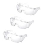 3 Pcs Safety Glasses, Safety Goggles Goggles Safety Glasses Protective Glasses Protective Goggles, Durable Flexible and Super Light Unisex Design Comfortable Wear With a Wide Range of Applications