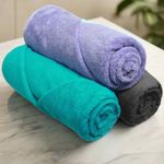 HEELIUM Bamboo Bath Towel | Ultra Absorbent | 3X Softer Than Cotton Towels | 140 x 70 cm - 600 GSM | Pack of 3 - Iris, Grey, Teal