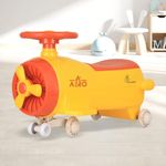 R for Rabbit Iya Iya Aero Kids Swing Car, Scratch Free PU LED Wheels with ABEC7 Bearing, Baby Ride on Magic Toy Panda Car for 2+ Years Boys & Girls, Upto 75 Kgs (Yellow Orange)