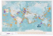 Scratch The World® Surf Map - 175 Surfing Sites Worldwide - 16.5 x 23.4 inches - Maps International