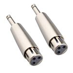 Jopto 2PCS XLR to Female 6.35mm Jack Lead Plug Mono Cable Coupler Adapter 1/4Inch Male TRS Adapter Plug Gender Changer - XLR-F to 3 Pin XLR Female Stereo Audio Microphone Converter Connector