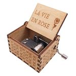 Youtang Gifts for Her Him, La Vie En Rose Wood Music Box, Antique Engraved Wooden Musical Boxes Gifts for Lover on Valentine's Day, Father's Day,Mother's Day,Christmas,New Year(Handcrank)